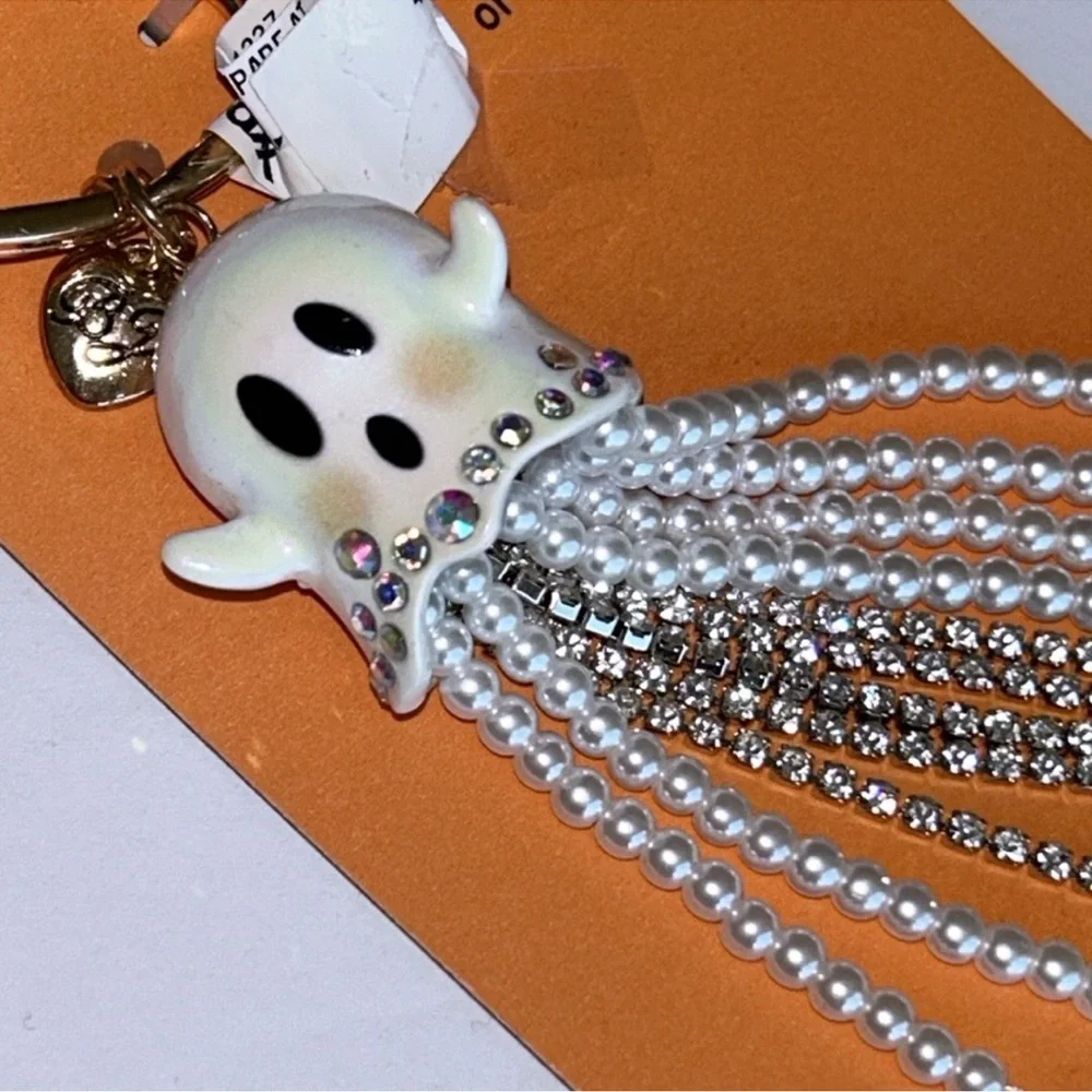 Betsey Johnson cute Halloween Ghost handbag charm key holder